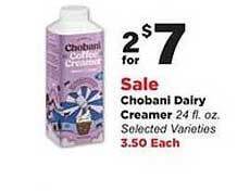 Stater Bros Chobani Dairy Creamer offer