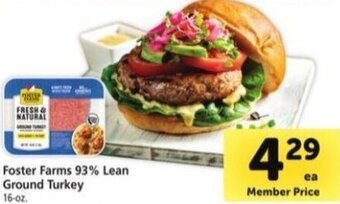 Safeway Foster Farms 93% Lean Ground Turkey 16-oz. offer