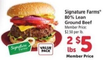 Safeway Signature Farms 80% Lean Ground Beef offer