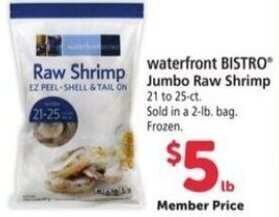 Safeway Waterfront Bistro Jumbo Raw Shrimp 21 to 25-ct offer