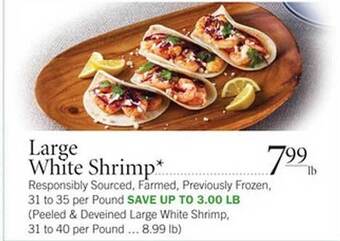 Publix Large White Shrimp* offer