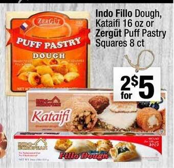 Super King Markets Indo Fillo Dough Kataifi 16 Oz Or Zergüt Puff Pastry Squares 8 Ct offer