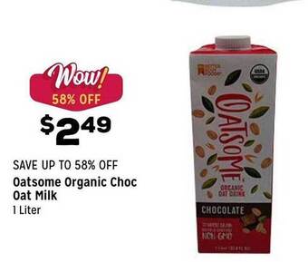 Grocery Outlet Oatsome Organic Choc Oat Milk offer