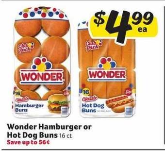 Harveys Supermarkets Wonder Hamburger Or Hot Dog Buns offer