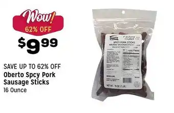 Grocery Outlet Oberto Spcy Pork Sausage Sticks offer