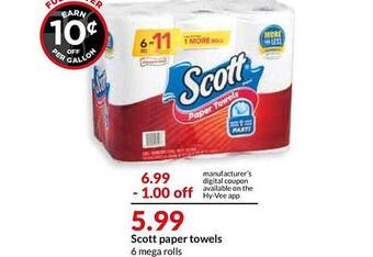 Hy-Vee Scott Paper Towels offer