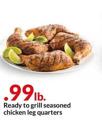 Hy-Vee Ready To Grill Seasoned Chicken Leg Quarters offer