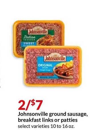 Hy-Vee Johnsonville Ground Sausage, Breakfast Links Or Patties offer