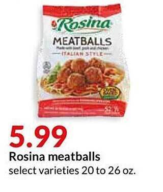 Hy-Vee Rosina Meatballs offer