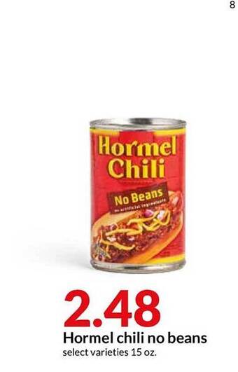 Hy-Vee Hormel Chili No Beans offer
