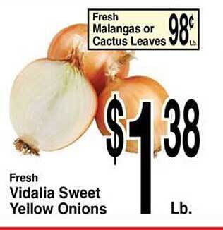 Superior Grocers Fresh Vidalia Sweet Yellow Onions offer