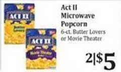 Rosauers Act II Microwave Popcorn offer