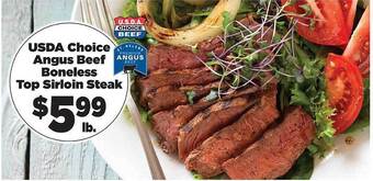 Rosauers Usda Choice Angus Beef Boneless Top Sirloin Steak offer