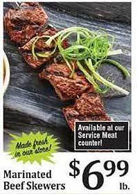 Rosauers Marinated Beef Skewers offer