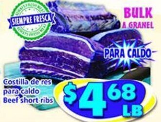 Savers Cost Plus Beef Short Ribs offer