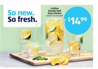 Aldi Crofton Double Wall Glass Pitcher offer