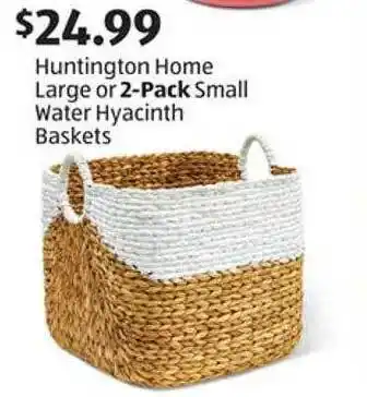 Aldi Huntington Home Large Or 2pack Small Water Hyacinth Baskets offer