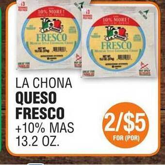 Carnicerias Jimenez La Chona Queso Fresco offer
