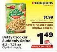 Weis Markets Betty Crocker Suddenly Salad offer