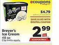 Weis Markets Breyer's Ice Cream offer