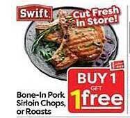 Weis Markets Bone-In Pork, Sirloin Chops Or Roasts offer
