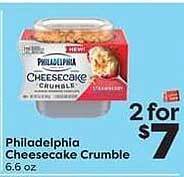 Weis Markets Philadelphia Cheesecake Crumble offer