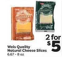 Weis Markets Weis Quality Natural Cheese Slices offer