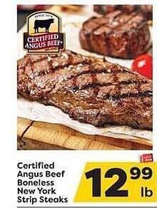 Weis Markets Certified Angus Beef Boneless New York Strip Steaks offer