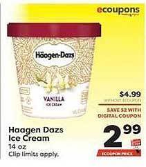 Weis Markets Haagen Dazs Ice Cream offer