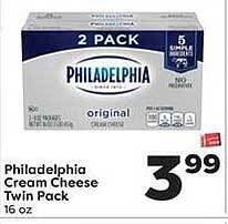 Weis Markets Philadelphia Cream Cheese Twin Pack offer