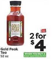 Weis Markets Gold Peak Tea offer