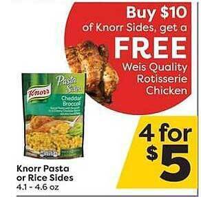Weis Markets Knorr Pasta Or Rice Sides offer