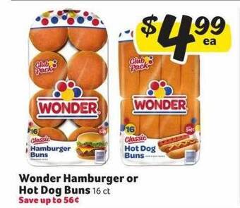 Winn Dixie Wonder Hamburger Or Hot Dog Buns offer