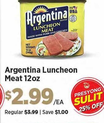 Island Pacific Market Argentina Luncheon Meat 12oz offer