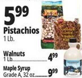 Ocean State Job Lot Pistachios, Walnuts, Maple Syrup offer