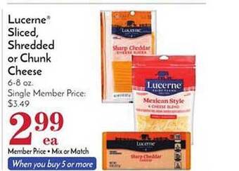 Pavilions Lucerne® Sliced, Shredded Or Chunk Cheese offer