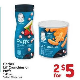 Safeway Gerber Lil' Crunchies Or Puffs offer