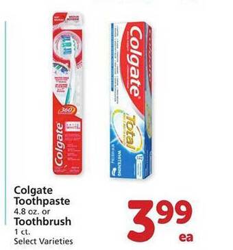 Safeway Colgate Toothpaste Or Toothbrush offer