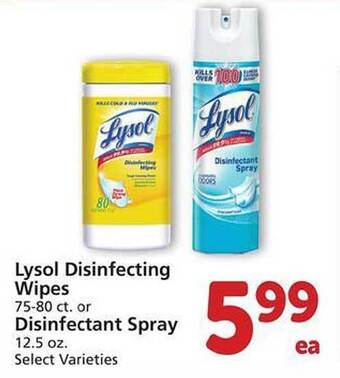 Safeway Lysol Disinfecting Wipes Or Disinfectant Spray offer