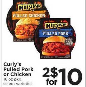 SHOPPERS Curly's Pulled Pork Or Chicken offer