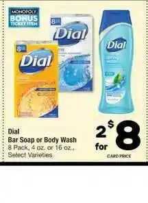 Albertsons Dial Bar Soap Or Body Wash offer
