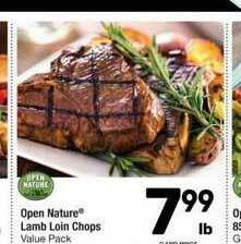 Albertsons Open Nature Lamb Loin Chops offer