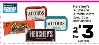 Albertsons Hershey's Xl Bars Or Altoids Mints offer