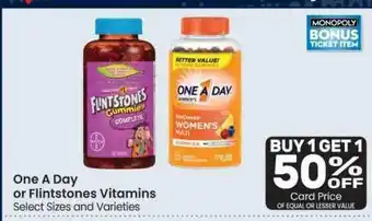 Albertsons One A Day Or Flintstones Vitamins offer