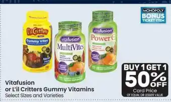 Albertsons Vitafusion Or L'il Critters Gummy Vitamins offer