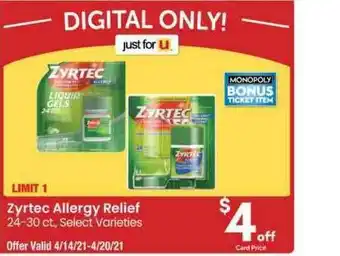 Albertsons Zyrtec Alley Relief offer