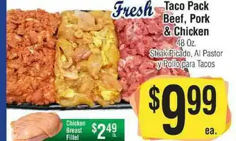 Big Saver Foods Taco Pack Beef, Pork & Chicken offer