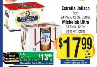Estrella Jalisco Beer Michelob Ultra Can Or Bottles