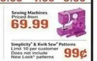 Hobby Lobby Sewing Machines Priced From 69.99 Simplicity offer