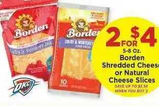 Borden Shreddes Cheese Or Natural Cheese Slices
